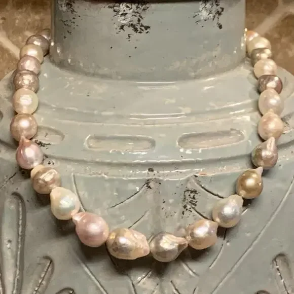 Honora Ming Baroque Pearl Necklace and Bracelet Set Sterling Silver Stunning